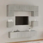 8-tlg. Tv-schrank-set Betongrau Holzwerkstoff Vidaxl