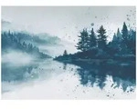 Fototapete Wald Nebel See Natur &ndash; Moderne Gro&szlig;format Wandtapete 250x175 Cm &ndash;