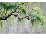 Fototapete Baum Beton Gr&uuml;n &ndash; Moderne Gro&szlig;format Wandtapete 250x175 Cm &ndash;...