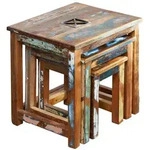 Massivmoebel24 - Beistelltisch Altholz 48x40x46 Mehrfarbig Lackiert Nature Of...