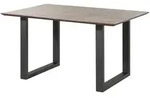 Massivmoebel24 - Esstisch Akazie 160x90 Grau Lackiert / U-beine Anth. Matt Swiss Edge