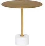 House Nordic - Lecco Couchtisch , Ecktisch &Oslash;51cm Marmor Messing, Marmor.
