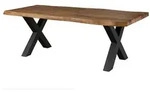 Baumtisch Sheesham 200x100x77 Natur Gebeizt / X-beine Anthrazit Matt Freeform 5