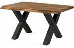Baumtisch Sheesham 160x90x77 Natur Gebeizt / X-beine Anthrazit Matt Freeform 5