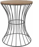 Spetebo - Designer Beistelltisch Aus Metall Mit Holz Tischplatte - Dekorativer...