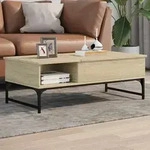 Couchtisch Sonoma-eiche 100x50x35 Cm Holzwerkstoff Und Metall Vidaxl