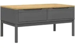 Couchtisch Floro Grau 99x55,5x45 Cm Massivholz Kiefer Vidaxl