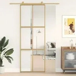 Schiebet&uuml;r Golden 76x205 Cm Esg-klarglas Und Aluminium Vidaxl