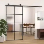 Vidaxl - Schiebet&uuml;r Aluminium Und Esg Glas 102,5x205 Cm Schwarz