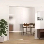 Vidaxl - Schiebet&uuml;r Esg-mattglas Und Aluminium 90x205 Cm Wei&szlig; 65260