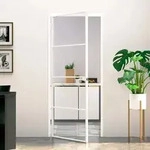 Vidaxl Innent&uuml;r Wei&szlig; 83x201,5 Cm Geh&auml;rtetes Glas Aluminium Feinstruktur
