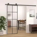 Vidaxl - Schiebet&uuml;r Aluminium Und Esg Glas 76x205 Cm Schwarz