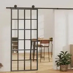 Schiebet&uuml;r Esg-glas Und Aluminium 90x205 Cm Schwarz Vidaxl