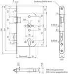 Bmh - Fluchtt&uuml;rschloss 6128 2-flg. Funktion B/en 1125, Links, Edelstahl