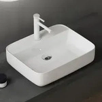Doporro - Aufsatzwaschbecken Keramik Waschbecken 500x400x135 Mm Wei&szlig; Gl&auml;nzend