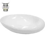 Luxebath - Ecd Germany Waschbecken Waschtisch 585x375x145mm Aus Keramik Wei&szlig;...