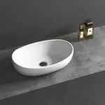 Bernstein - Aufsatzwaschbecken Twa85 Mineralguss 50x32x14cm Wei&szlig; Matt Mit