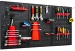 Costway - 120x60cm Werkzeugwand Mit 25 Haengende Zubehoerteile, Lagersystem