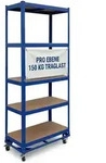 Relaxdays Schwerlastregal Auf Rollen, Hxbxt: 191 X 90 X 45 Cm, 750 Kg, 5 B&ouml;den,