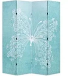 Raumteiler Klappbar 160 X 170 Cm Schmetterling Blau Vidaxl