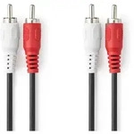 Stereo Audiokabel 2x Rca Hane 2x Rca Hane Nickelplaterad 100 M Rund Kurz...