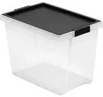 Aufbewahrungsbox Tatay 15 Liter Schwarz Mit Klappdeckel