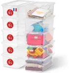 Vielseitige Aufbewahrungsboxen, 5l, 10er-set, Transparent, Deckel Leicht Schlie&szlig;bar,