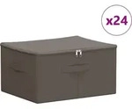 Aufbewahrungsbox 24 Pcs Grau 50 X 30 X 25 Cm Vliesstoff Vidaxl