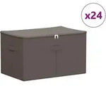 Aufbewahrungsbox 24 Pcs Grau 60 X 43 X 35 Cm Vliesstoff Vidaxl