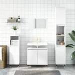 Badezimmerschrank Wei&szlig; 58x33x60 Cm Holzwerkstoff Vidaxl