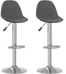 Barhocker 2 Stk. Dunkelgrau Stoff Vidaxl