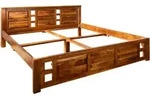 Bett Akazie 200x200x90 Honig Lackiert Oxford 0254