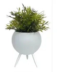 Dandibo - Blumenhocker Metall Mit Topf Wei&szlig; 23 Cm Blumenst&auml;nder 96259 M