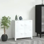 Vidaxl Industrial Storage Chest White 75x40x80 Cm Steel