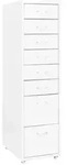 Aktenschrank Mit Rollen Wei&szlig; 28x41x109 Cm Metall Vidaxl 30310