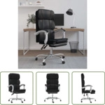 Vidaxl Reclining Office Chair Black Faux Leather