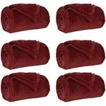 Wohndecken 6 Pcs Bordeauxrot 130 X 150 Cm Fleece Vidaxl