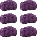 Wohndecken 6 Pcs Lila 240 X 220 Cm Fleece Vidaxl