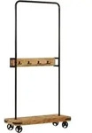 Kleiderst&auml;nder Mit Rollen 90x35x190 Cm Massivholz Mango Eisen Vidaxl