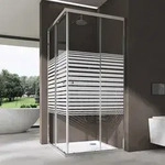 Doporro&reg; Duschkabine 100x100cm Eckeinstieg Schiebet&uuml;r Duschabtrennung Milchglas