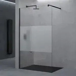 Luxus Duschwand F&uuml;r Dusche Duschabtrennung 110x200cm Schwarz Walk-in Dusche 8mm