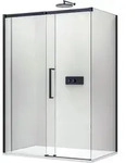 Eckdusche Bernstein Dx906 Flex Schiebet&uuml;r Soft-close 8mm Nano Echtglas Schwarz...