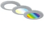 Di-ka Led Einbauleuchte Fungo Rgbw 3er Set Chrom-matt &Oslash; 9,2 Cm 4,8w Dimmbar