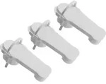 Meister Flachstecker Wei&szlig; 3 St&uuml;ck Set Mit Klappb&uuml;gel Platzsparender Eurostecker