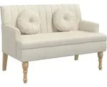 Sitzbank Mit Kissen Leinen 113x64,5x75,5 Cm Stoff Vidaxl64667