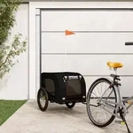 Vidaxl Pet Bike Trailer Black Oxford Fabric And Iron