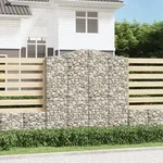 Gabionen Mit Hochbogen 6 Stk. 200x30x200/220cm Verzinktes Eisen Vidaxl