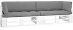 Vidaxl 2-sitzer-palettensofa Wei&szlig; Impr&auml;gniertes Kiefernholz