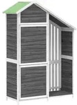Vidaxl Garden Tool Shed Grey 120x53,5x170 Cm Solid Wood Pine