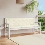 Prolenta Premium Gartenbank-auflage Cremewei&szlig; 200x(50+50)x7 Cm